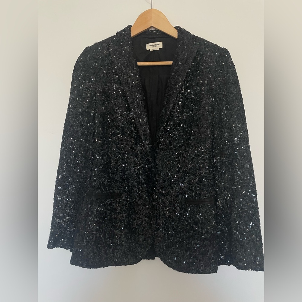 Zadig & Voltaire Deluxe Virginie Sequins Black Blazer